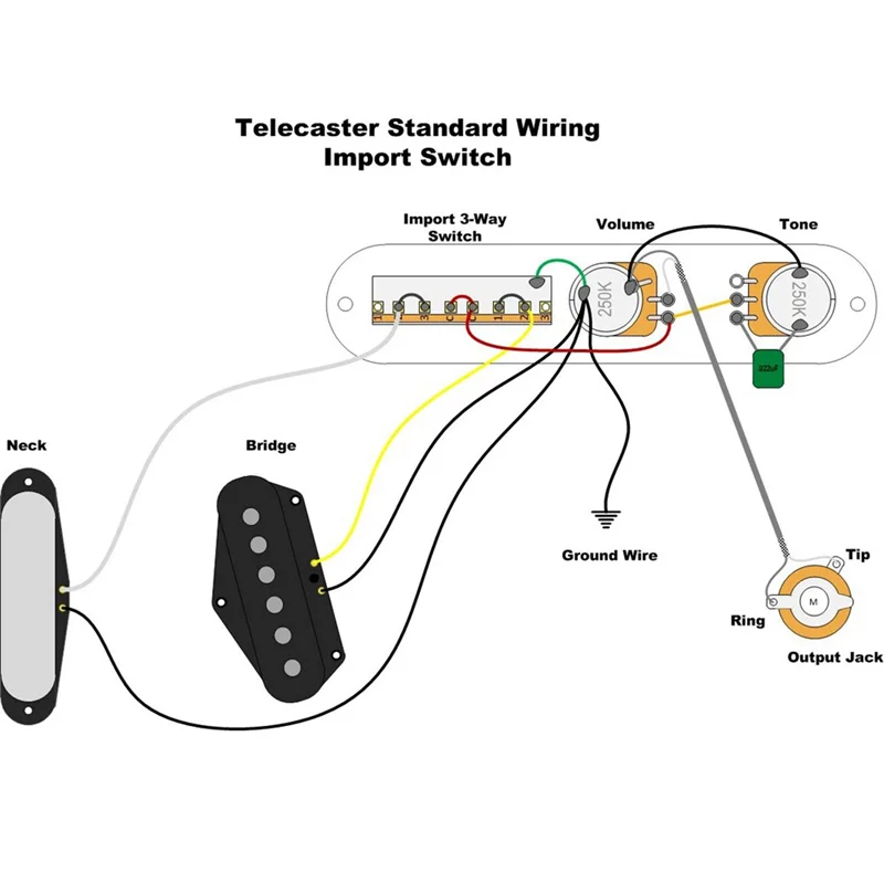 TURE E-Gitarre Circuit Boar Kit 3-Wege-Steuerplatine für Tele Telecaster – ohne Steckdosen
