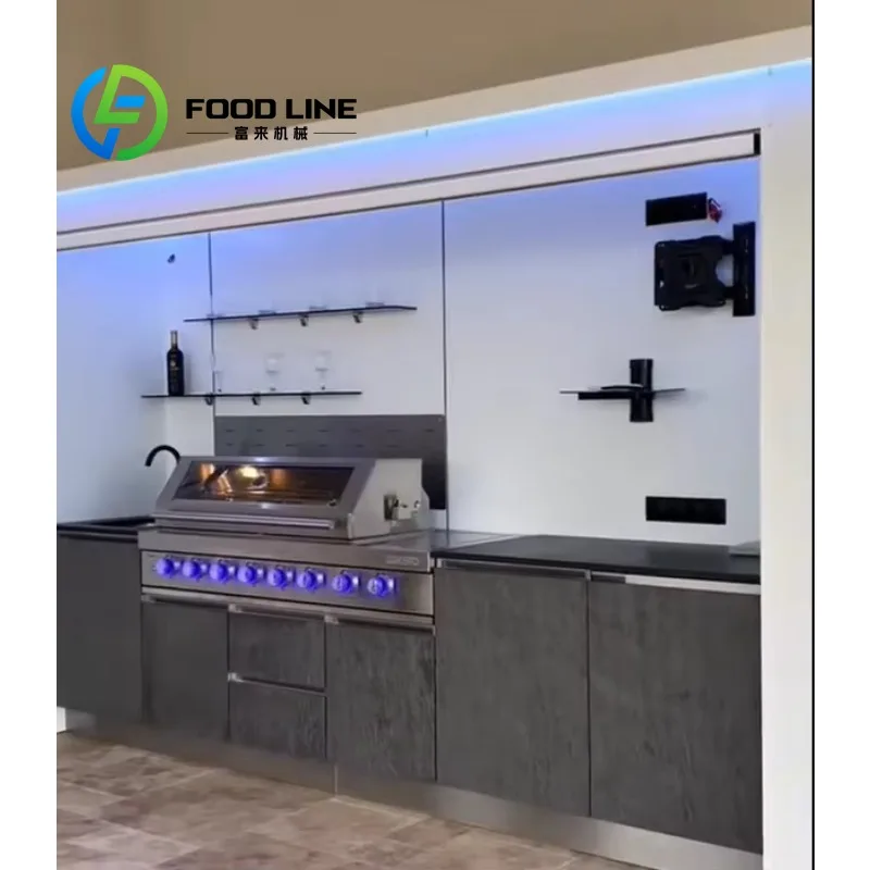 

Customized Modular Outdoor Mobile Kitchen Unit - Electric Grill Windproof Rainproof Easy-Assemble Garden Cabin