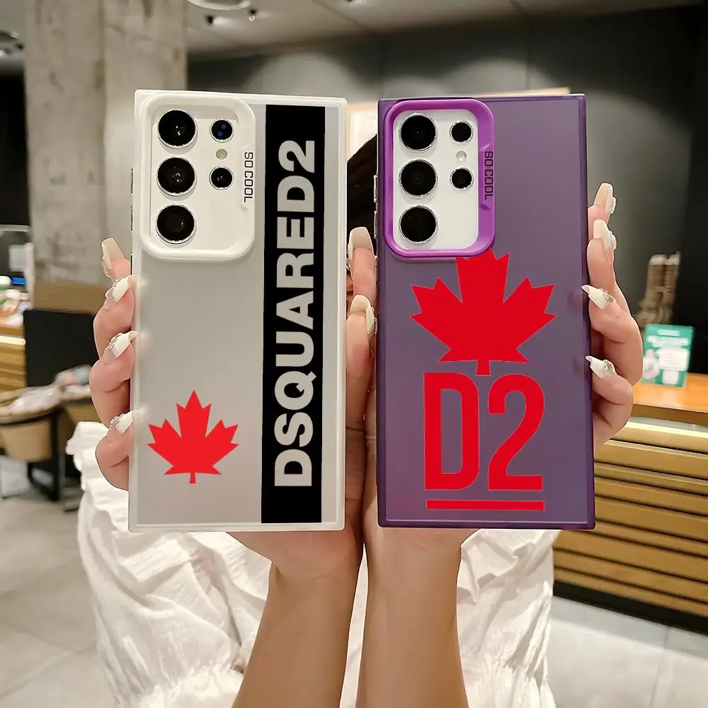 Fishion Dsqua-red2s Phone Case For Samsung Galaxy S25 Edge S24 S23 S22 S21 S20 Ultra Silicone Colorful Silver Phone Case