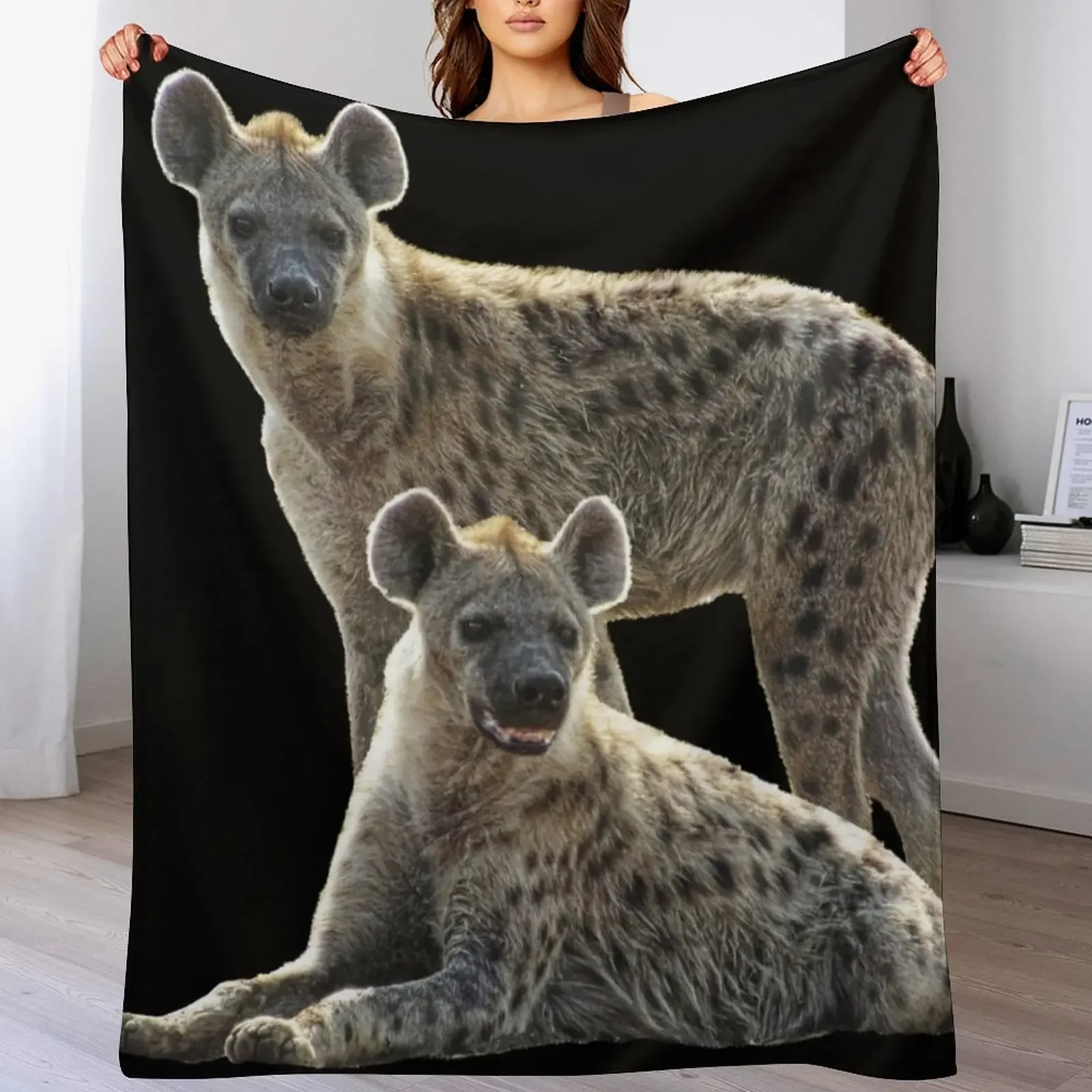 

Hyenas on safari in Kenya / Africa Throw Blanket warm winter Softest Camping Furry Blankets