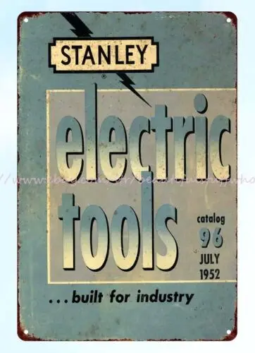 1952 Electric Tools Built for Industry catalog cover metal tin sign