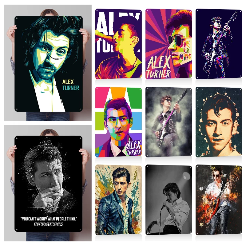 Alex Turner Singer Music Metal Posters Customizable Retro Vintage Metal Tin Signs for Fans Wall Art Desk Decor Decoration Home
