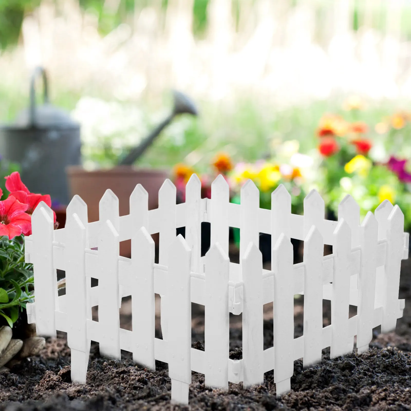 5Pcs Detachable Plastic Garden Fence for Pets Animals Outdoor Yard Border Security Barrier Easy Install Removable Landscape