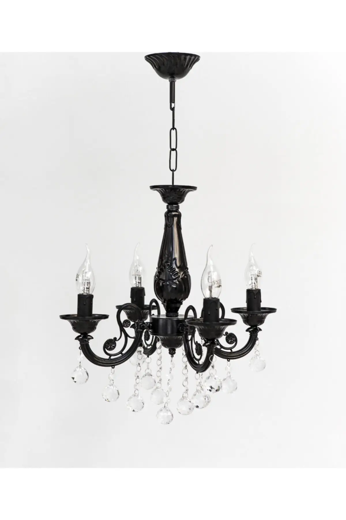 DOLBOVI bay 4 sleeve casting black stone chandelier