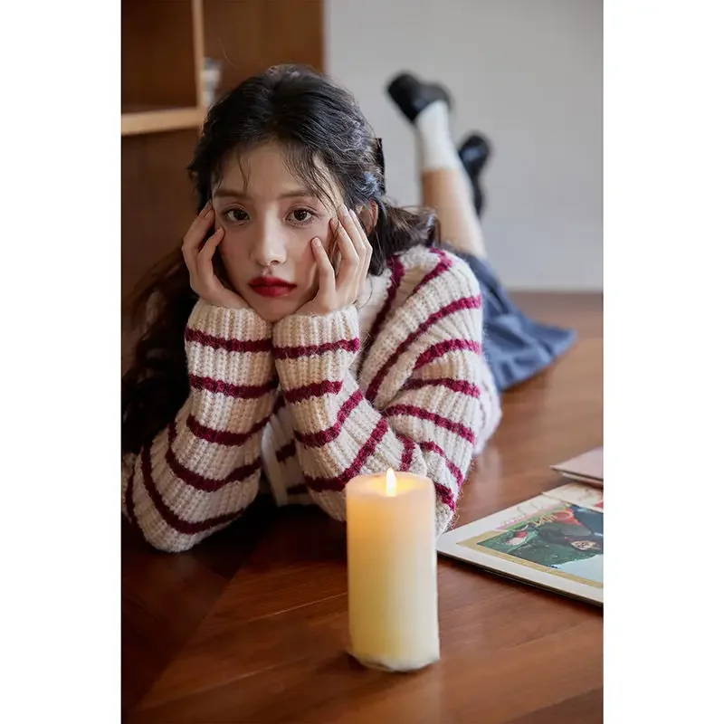 New American Vintage Women Sweaters Knitted Cardigans Korean Fashion Y2k Clothing Zip Tops Spring Autumn Jackets Oversized Coats