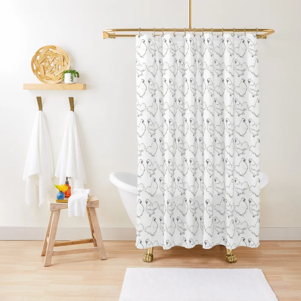 

Silkie Chicken print Shower Curtain Bathroom Accessorys Modern Showers For Bathroom For The Bathroom Cover Curtain