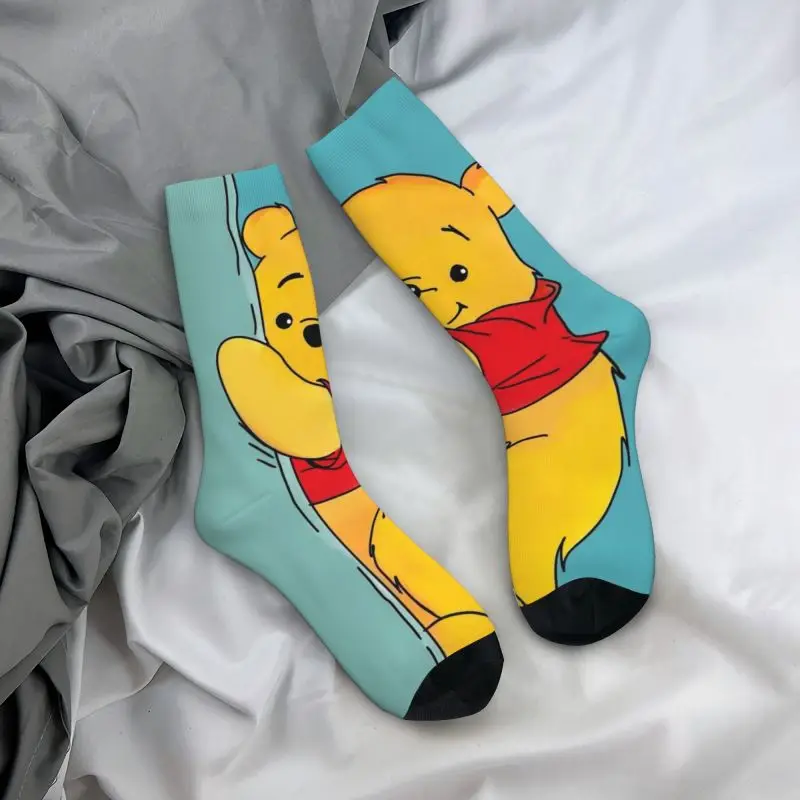 Custom Winnie The Pooh Mens Crew Socks Unisex Novelty 3D Print Dress Socks