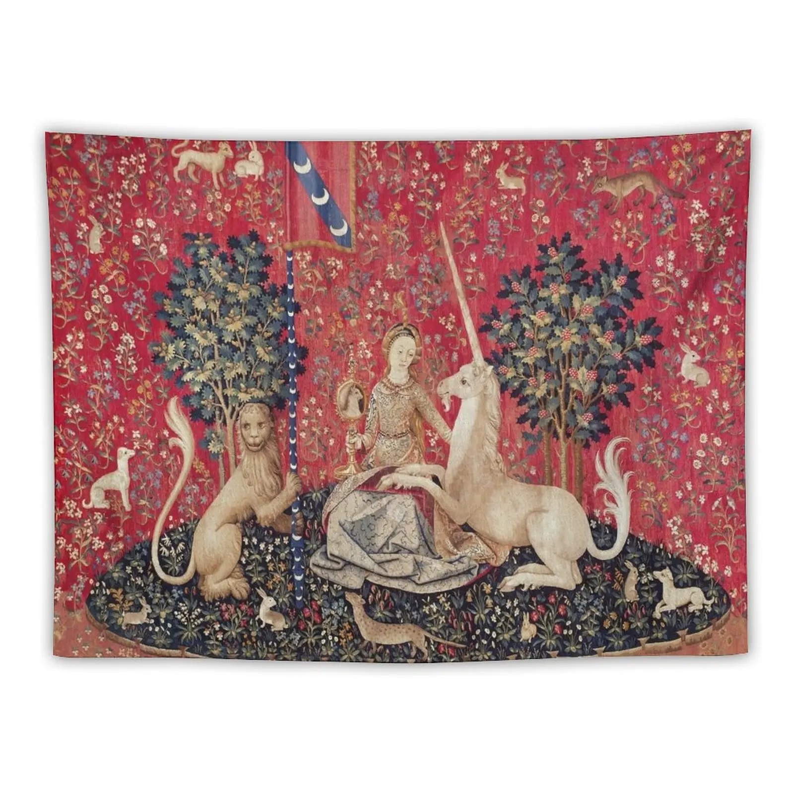 

Lady and Unicorn Medieval Tapestry Five Senses - Sight Tapestry Decoration For Home Carpet Wall Tapestry
