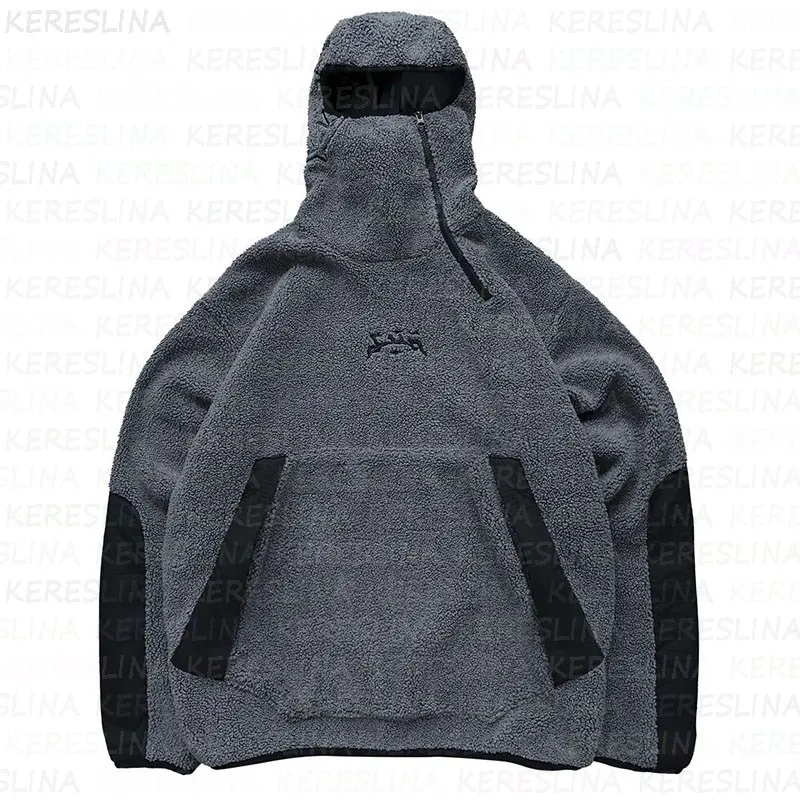 Aesthetics Clothes Vintage Street Fleece fleece Warm Hoodies Men Winter Streetwear Casual Y2k Pattern Sweatshirts  Hoodie Tops 