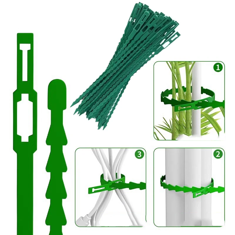 

Adjustable Garden Cable Ties Plant Vine Tree Shrubs Support Fastener Locking Reusable Nylon Zipper Cables Ties Organizer Tools