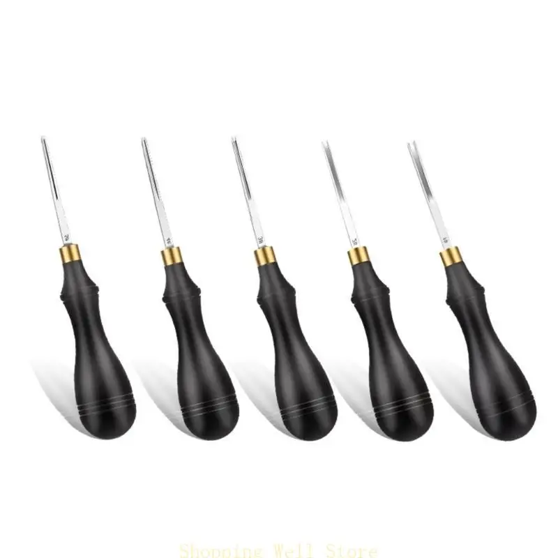 KX4B Кожаные края Skiving Tool Leather Craft Tool с деревянной ручкой кожа