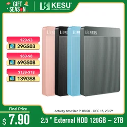 KESU HDD 휴대용 외장 하드 드라이브, 2.5 인치, 320GB, 500GB, 750GB, 1TB HDD, 외장 2TB, USB 3.0 스토리지, PC, 맥, 데스크탑과 호환 가능