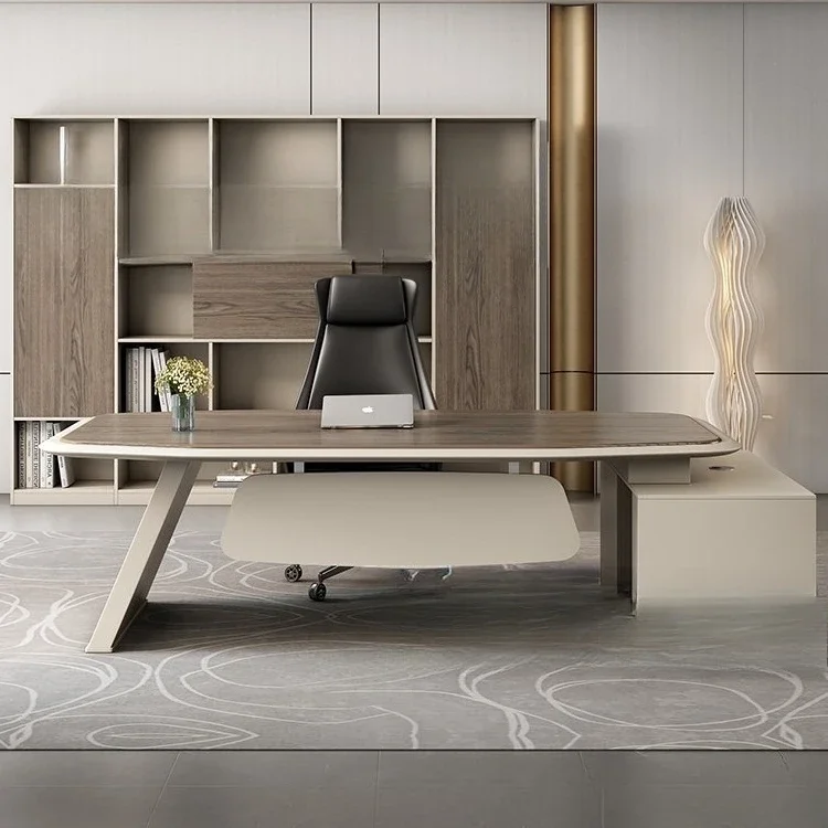 Luxury boss desk, office desk, minimalist modern high-end manager desk, leadership desk