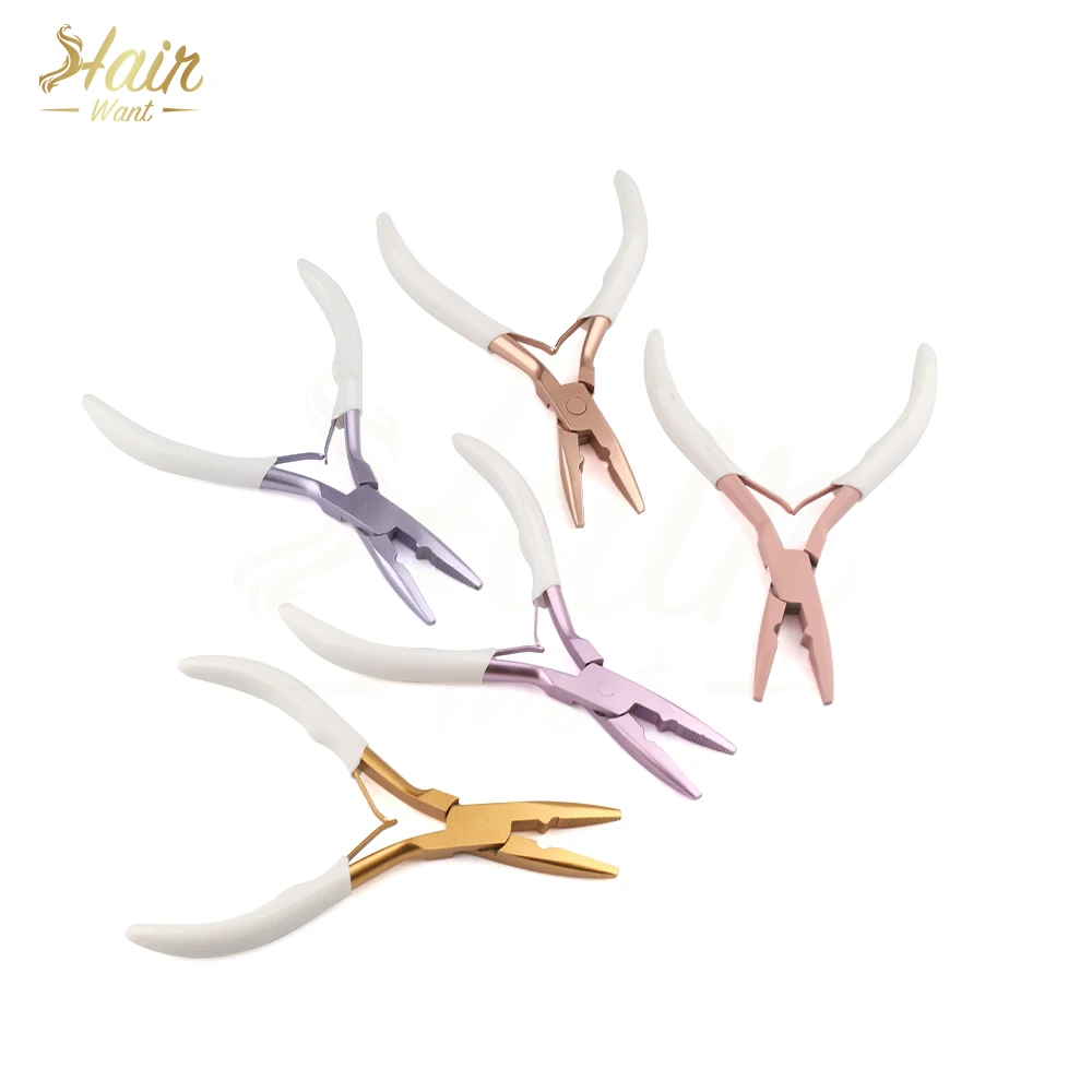 

Hair Want Anti-Slip Hair Extension Pliers for Micro Rings Beads Microlink Pliers for Sewing In Extensions Feather Extensions