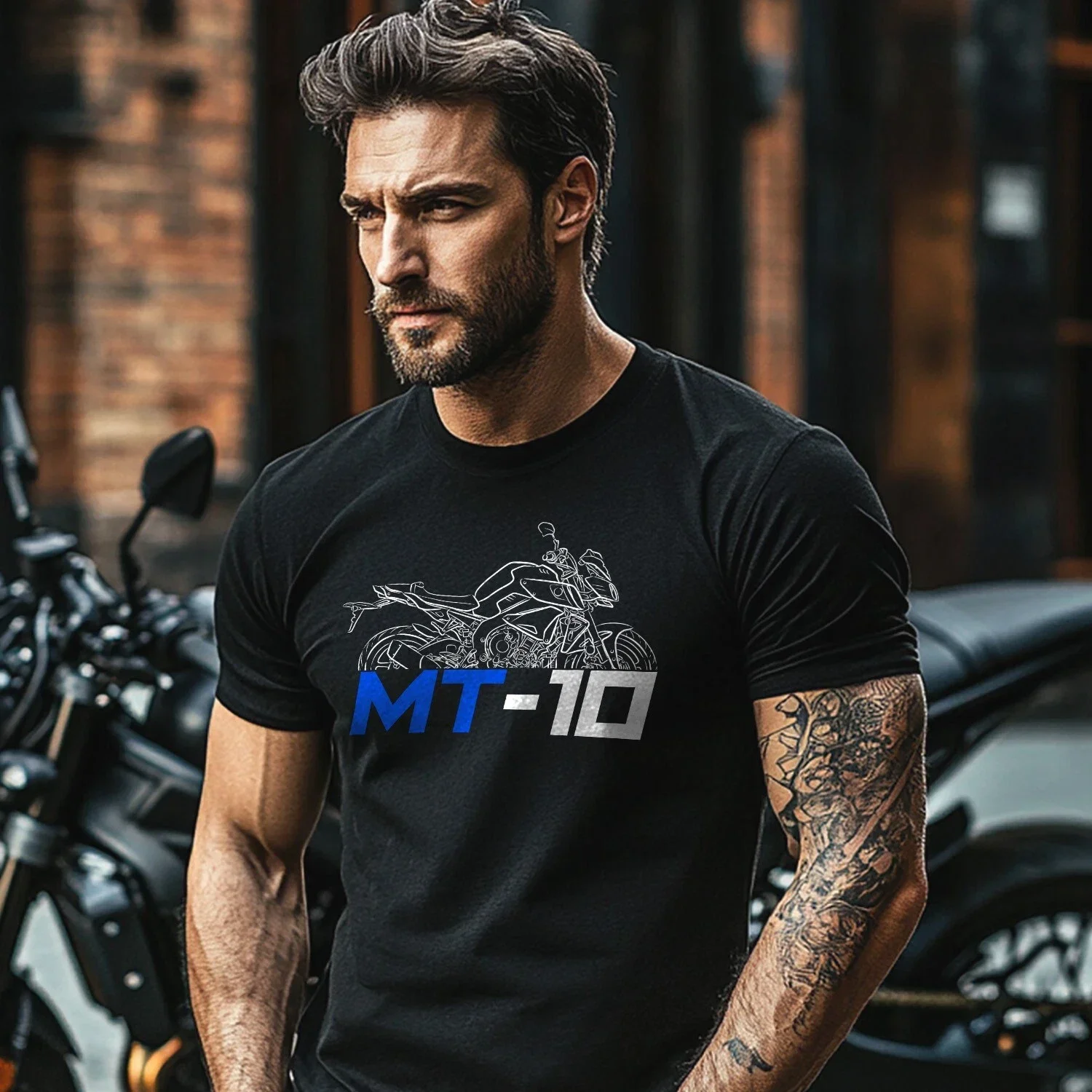 

2025 summer Casual Men 100% Cotton T Shirt MT-10 2016-2025 T-shirt motorcycle Graphic Summer Cool Tee