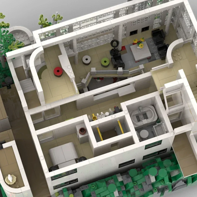 Moc Building Block Douglas House รุ่นเทคโนโลยีอิฐ DIY Assembly Modular City Street View ของเล่นสําหรับวันหยุดก่อสร้างของขวัญ