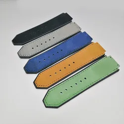 Replace Bands for Hublot Big Bang Classic Fusion 25mm*19mm Buckle 22mm Frosted Leather Watchband Back Rubber Watch Strap