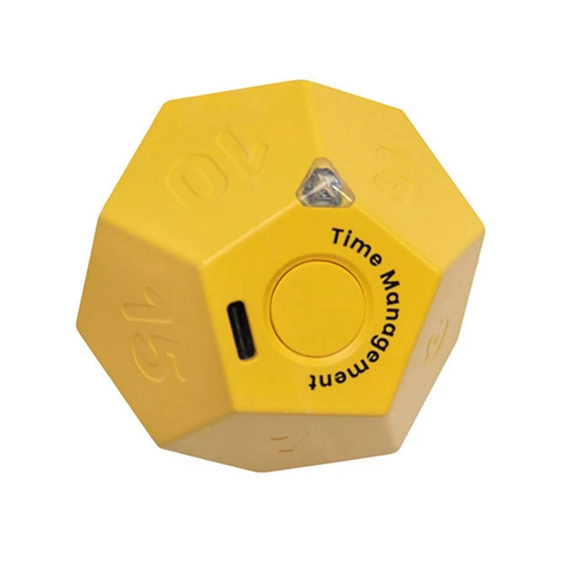 Mini Timer ruota Dodecagon Timer ricaricabile suono vibrazione luce allarme Flip Timer conto alla rovescia per Timemanager