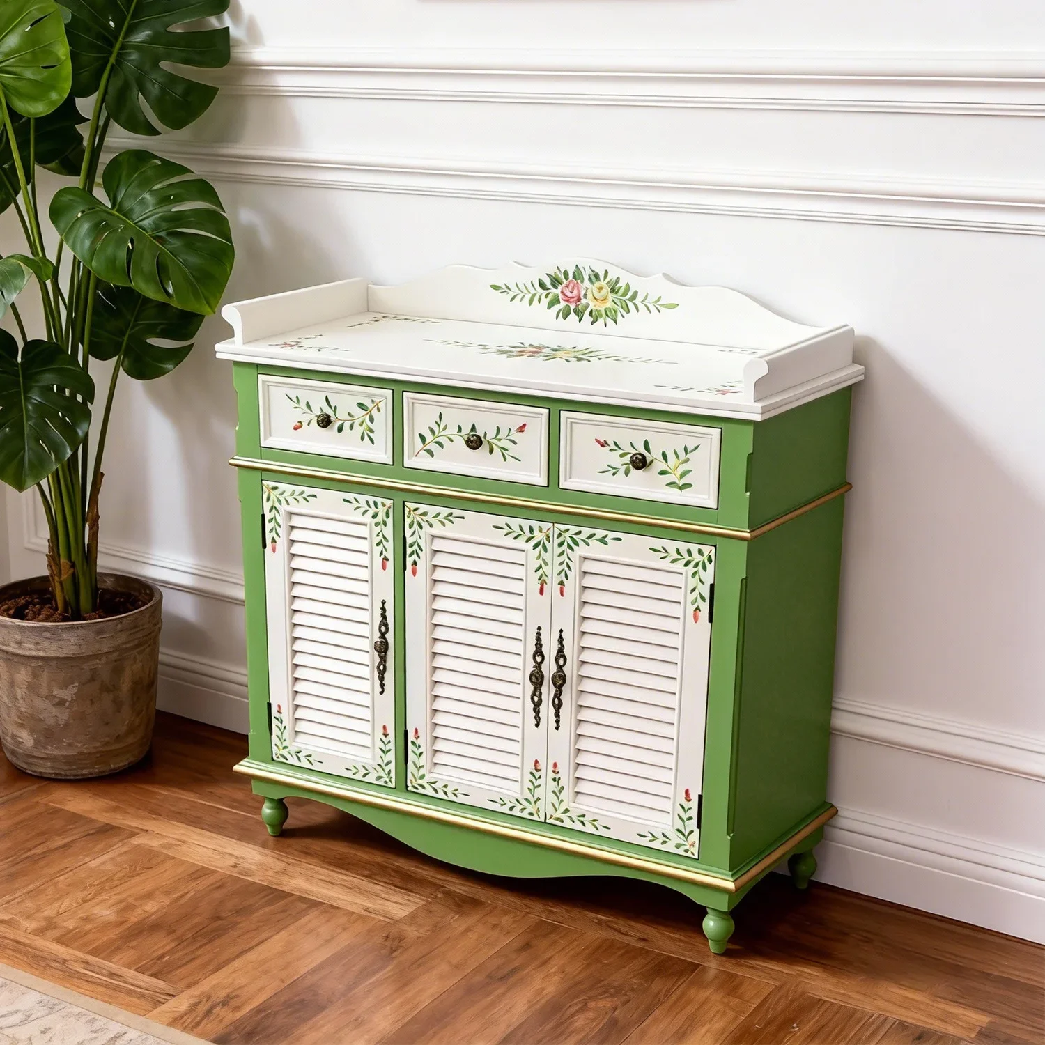 Home entrance hand-painted entrance shoe cabinet simple storage cabinet large capacity locker multi-layer shoe cabinet