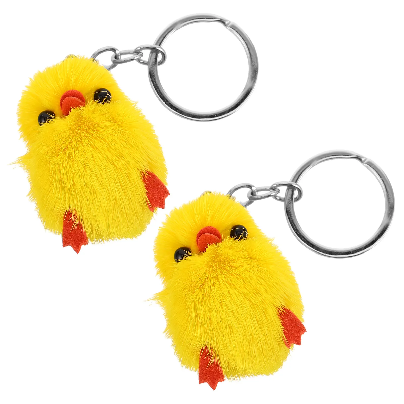 

2Pcs Little Yellow Duck Key Chain Soft Cartoon Animal Bag Car Pendant Cute Decorative Accessory Birthday Party Favor Keychains