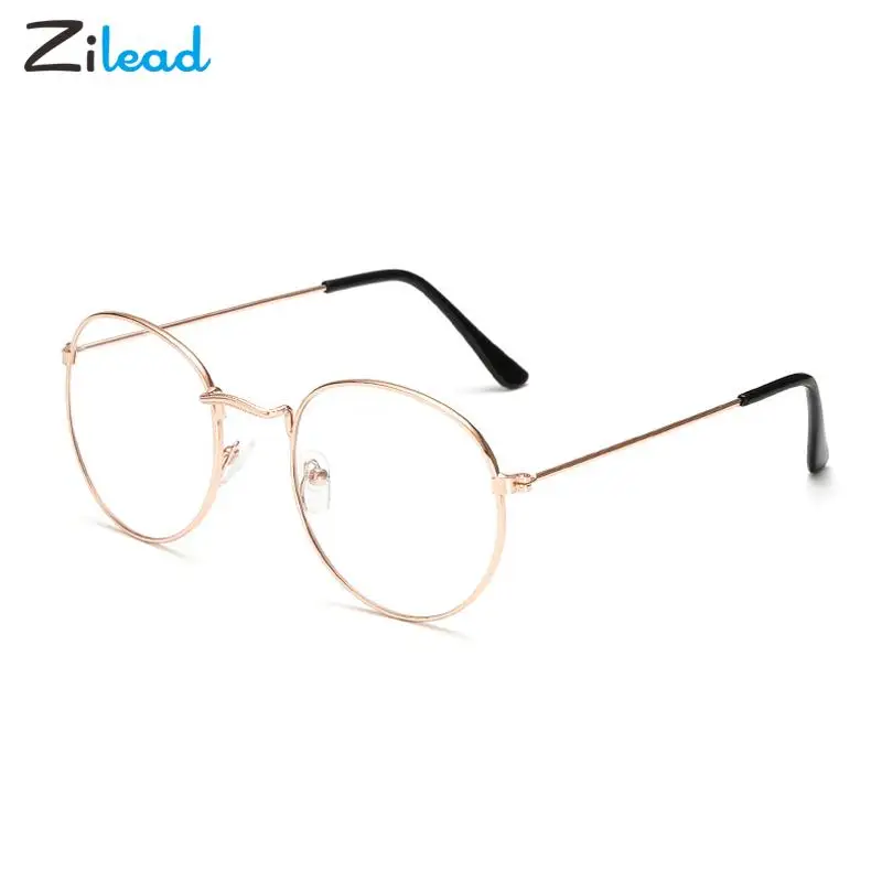 Zilead Vrouwen Mannen Leesbril Metalen Ronde Frame Verziend Brillen Recept Optische Verziendheid Bril Dioptrie 0 Tot + 4.0