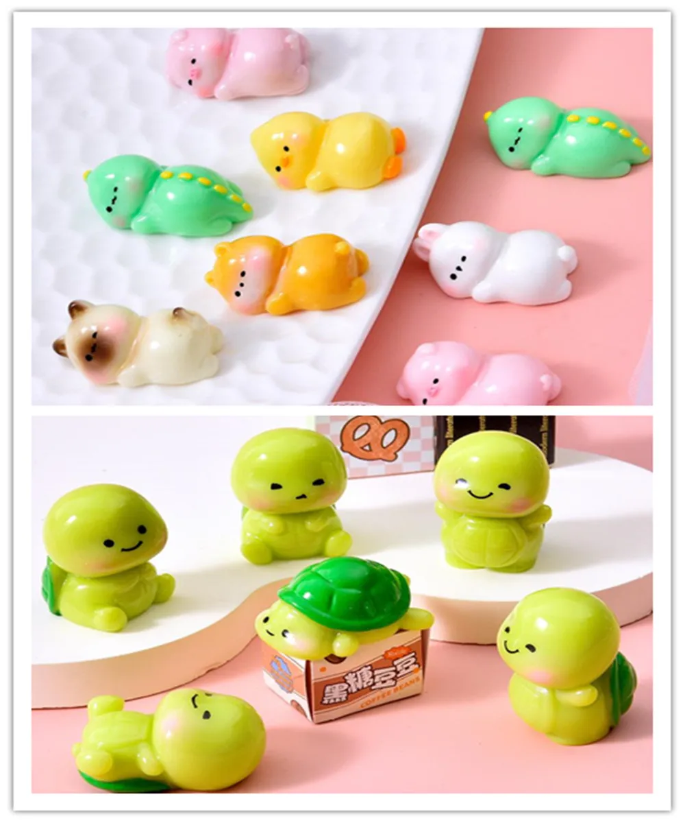 

Kawaii 3D смола мультфильм животное черепаха динозавр кролик миниатюры фигурки домашний декор DIY ремесленные аксессуары