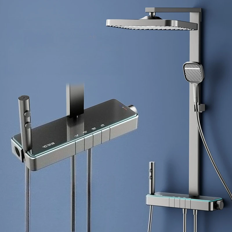 Household Intelligent Digital Display Shower Set Simple Operation Multifunctional Shower Trim System Durable Bathroom Fixture