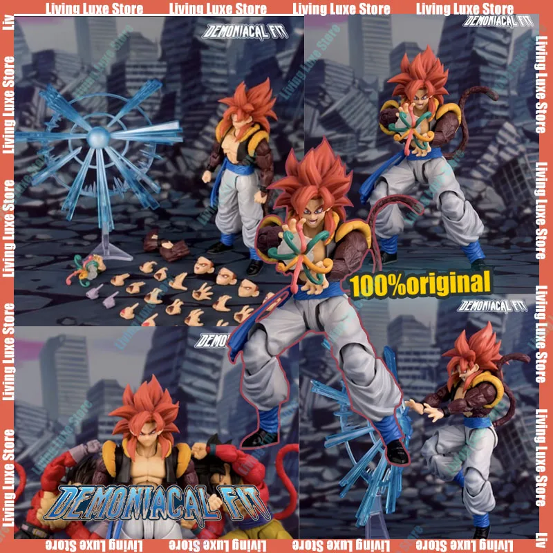 New Demoniacal Fit SSJ4 Gogeta Action Figure Dragon Ball GT 3.0 Figures Super Saiyan 4 Gogeta Figurine SHF Collectible Model Toy