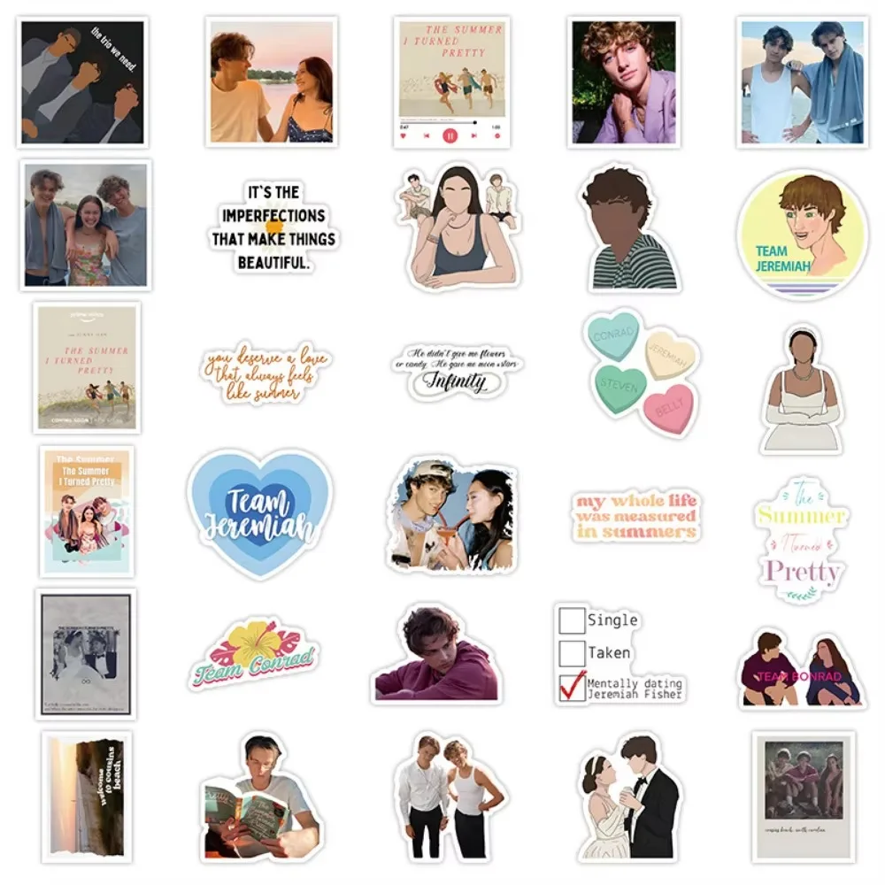 50 قطعة كارتون الصيف تحولت ملصقات جميلة حفلة عيد ميلاد هدية الكتابة على الجدران الحياة اليومية الأمتعة نافذة جدار زجاجة ماء