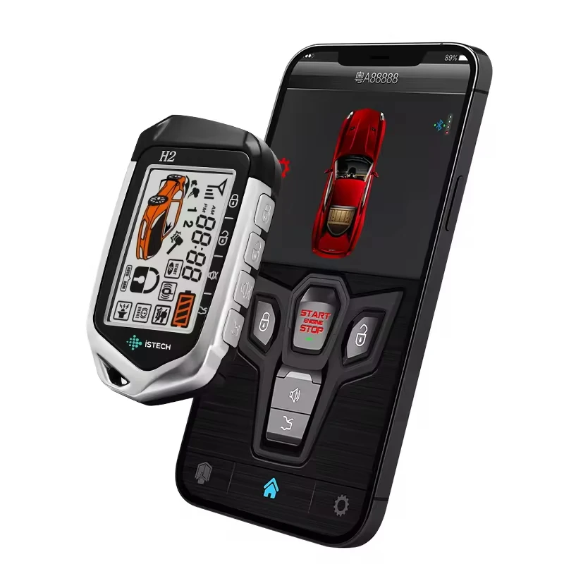 أفضل المفتاح الذكي العالمي للتحكم عن بعد في اتجاهين نظام إنذار أمان السيارة App التحكم المركزي عدة الطوارئ تجاوز