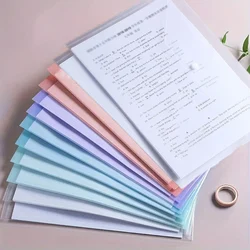 10/30pcs Transparent and Colorful File Envelopes Plastic Folders Office School Home A4 Letter Organizing Papers Storage Tool