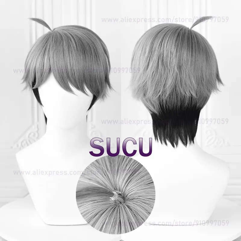 Anime Miya Atsumu Miya Osamu Cosplay Pruik 30Cm Hittebestendig Synthetisch Haar Haarnetje Halloween Pruiken