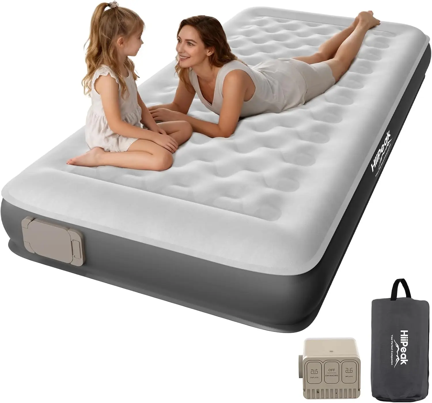

Twin Air Mattress with Built-in Pump, Self-Inflatable TPU Eco Blow-Up Bed for Camping, Home, and Travel Guests