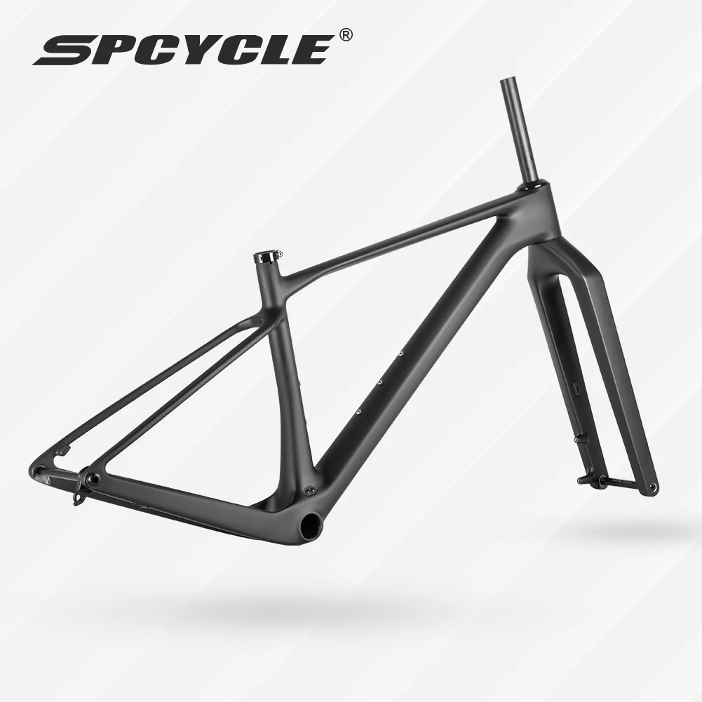

Spcycle 29er Full Carbon MTB Frame And Rigid Fork Max Tire 29x2.4 Full Integrated Cable Mountain Gravel Bike Frameset