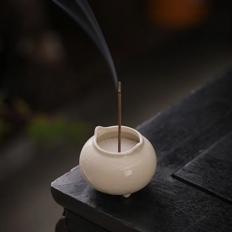 ​​​​​​​Creative Ceramic Incense Burner with Ash Tray Ideal for Indoor Use Holds Stick Incense Sandalwood Elegant Home Accessory view 2