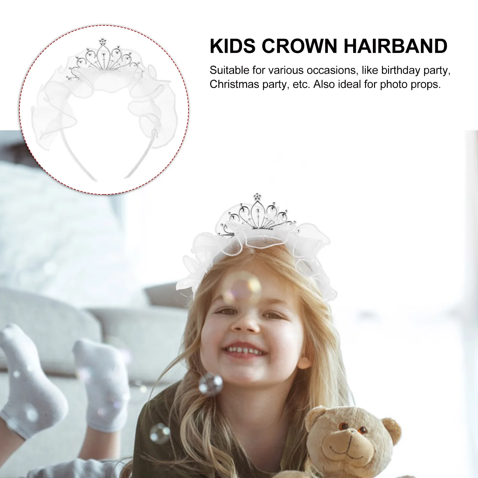 

Creative Crown Headband Party Decor Birthday Christmas Kids Hair Crown Hoop Decoration Plastic Hair Accessory