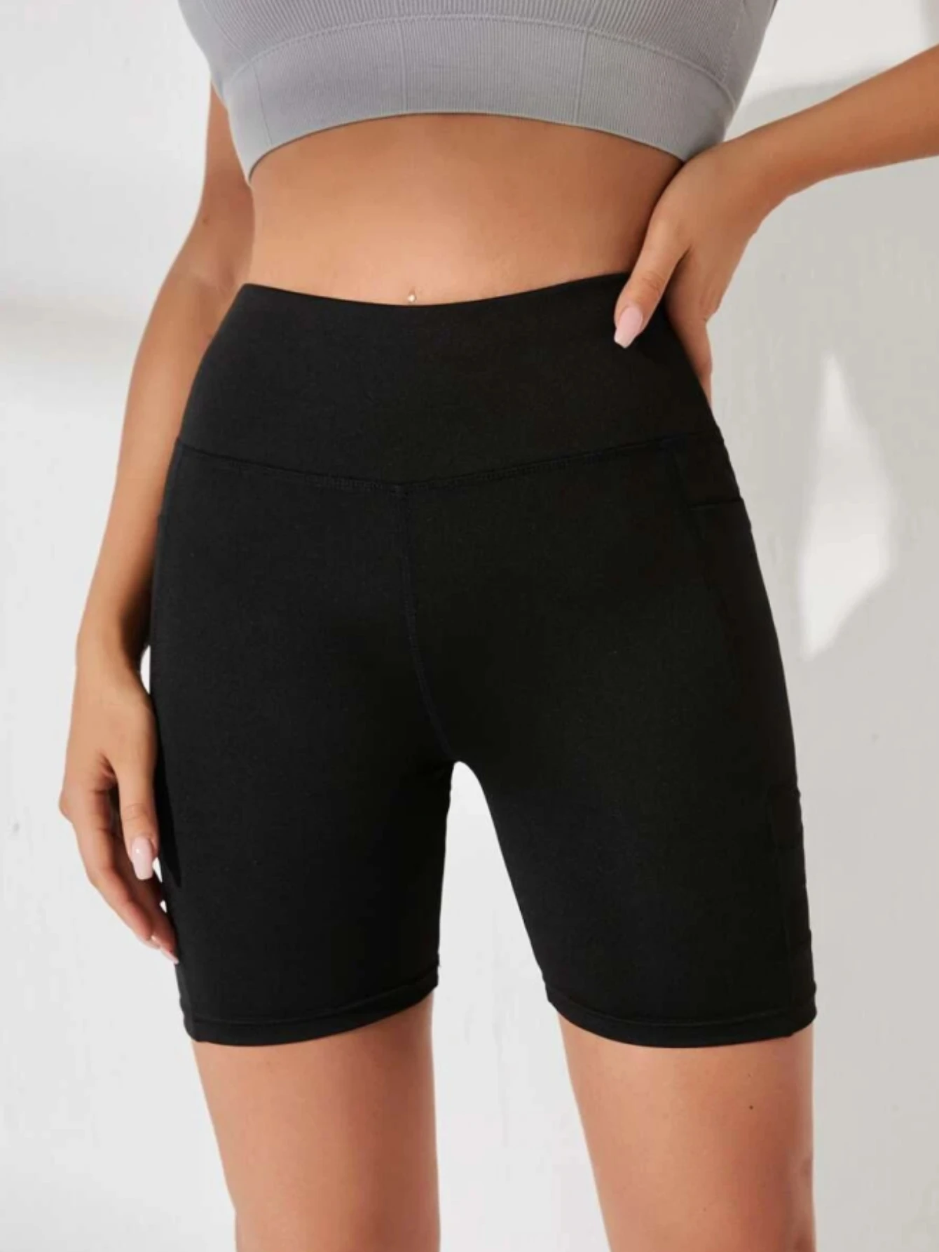 Yoga Shorts for Women Summer Fitness Shorts Biker Workout Running Sports Shorts Quick Drying Sportwear With Pocket Breathable