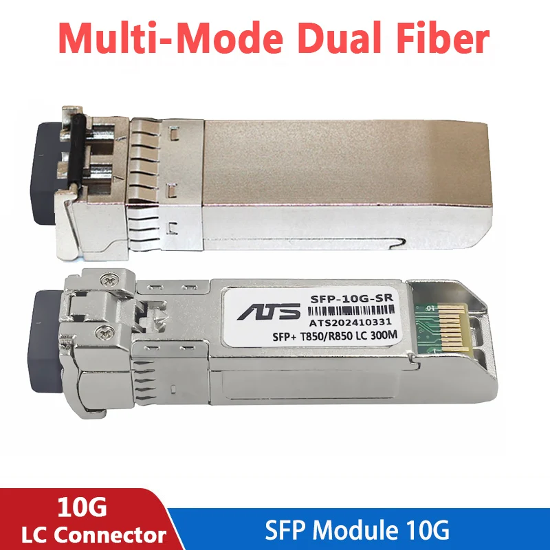 10G SFP+ Module Multi-Mode SR Duplex LC Gigabit 850nm 300m Fiber SFP Transceiver Module Compatible for Cisco/Mikrotik Switch