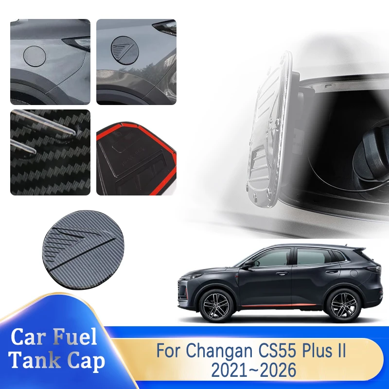 Tampas do tanque de combustível do carro para Changan CS55 Plus II Nevo Q05 2021 2022 2023 2024 2025 2026, Scratchproof Pad, tampas do tanque de combustível Acessórios