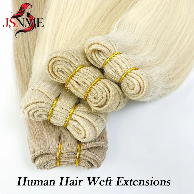 JSNME Weft Extensions 100% Really Human Hair Weft Bundles Sew In Weft Extensions Brown Blonde Straight Can Curly For Woman