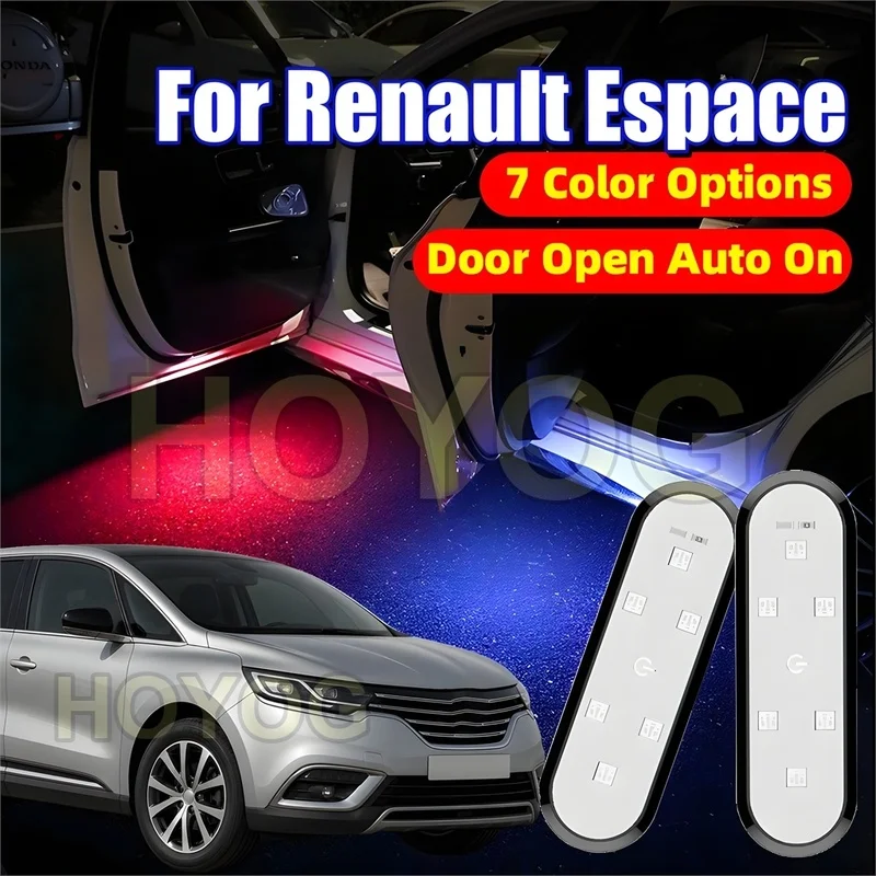 Fit for Renault Espace 2015-2026 Wireless LED Car Door Warning Light for Door-Opening Alerts with Type-C Charging
