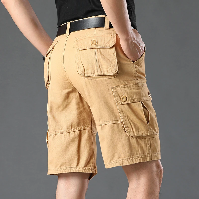 Summer Mens Cotton Cargo Shorts Men Fashion Multi Pockets Military Short Men Outdoor Army Casual Joggers Short Male Plus Size 44