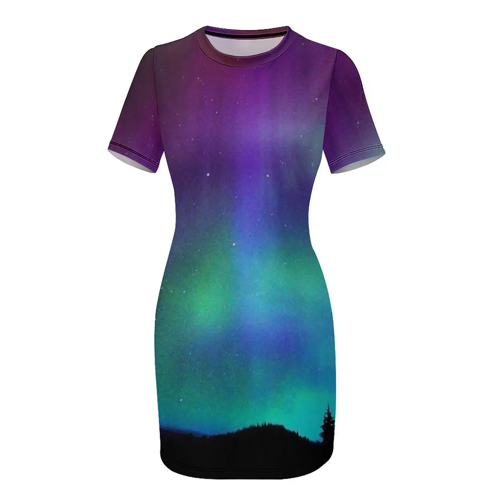 فستان نورثرن لايت بأكمام قصيرة فساتين سهرة فاخرة للنساء 2025 فستان حفلة موسيقية فستان نسائي طويل فساتين صيفية