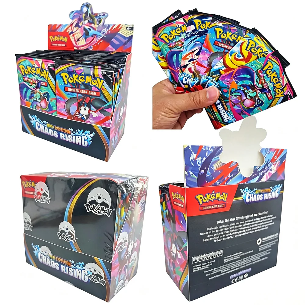 360Pcs Po kemon Cards Mega Evolution Chaos Rising Booster Box,English Version Trading Card Game Collection Card Toy,Teens Gift