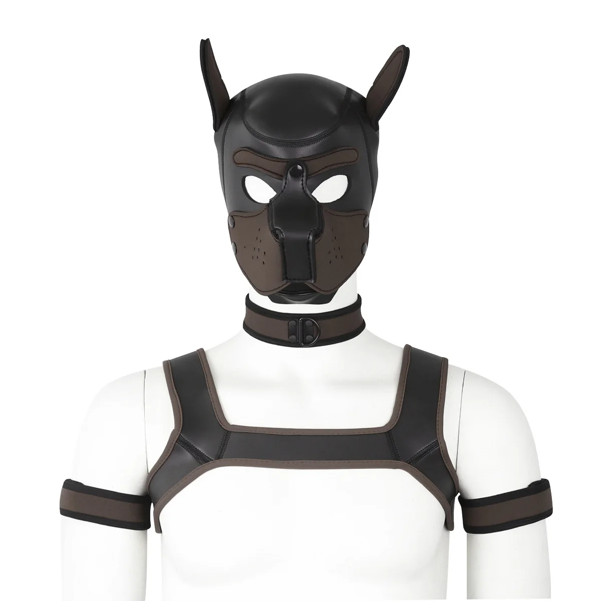 Cosplay neoprene cão chapelaria braço peito pescoço cinta conjunto completo de adereços desempenho para trajes desempenho palco adereços de halloween