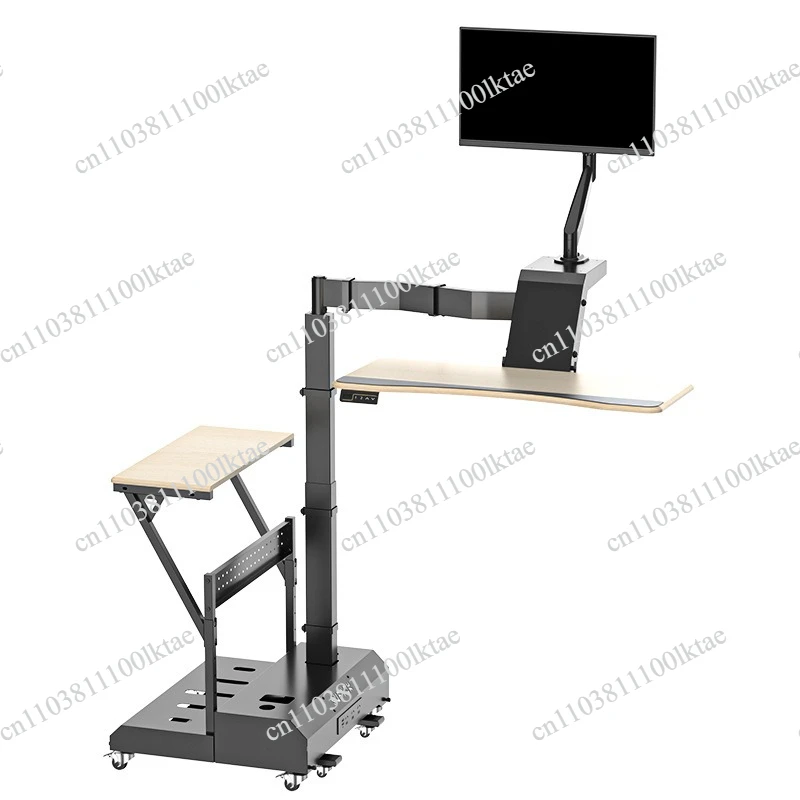 Lazy Mobile Multi-function Electric Suspension Lifting Monitor Bracket Computer Table Home Ergonomics E-sports