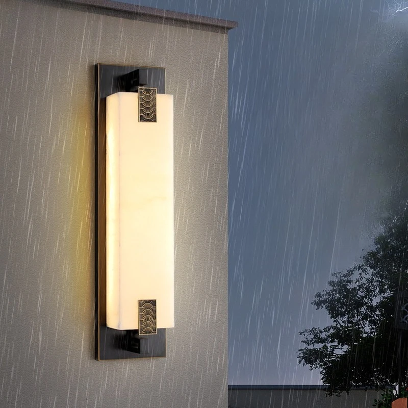 

Outdoor, waterproof, wall lamp, all copper, new Chinese style, villa, front door, garden, courtyard, balcony
