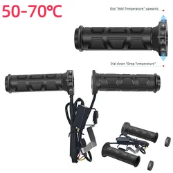 Universal Motorcycle 22mm Hand Heated Grips Molded Grips ATV Warmers Adjust Temperature Hot Handlebar for Winter