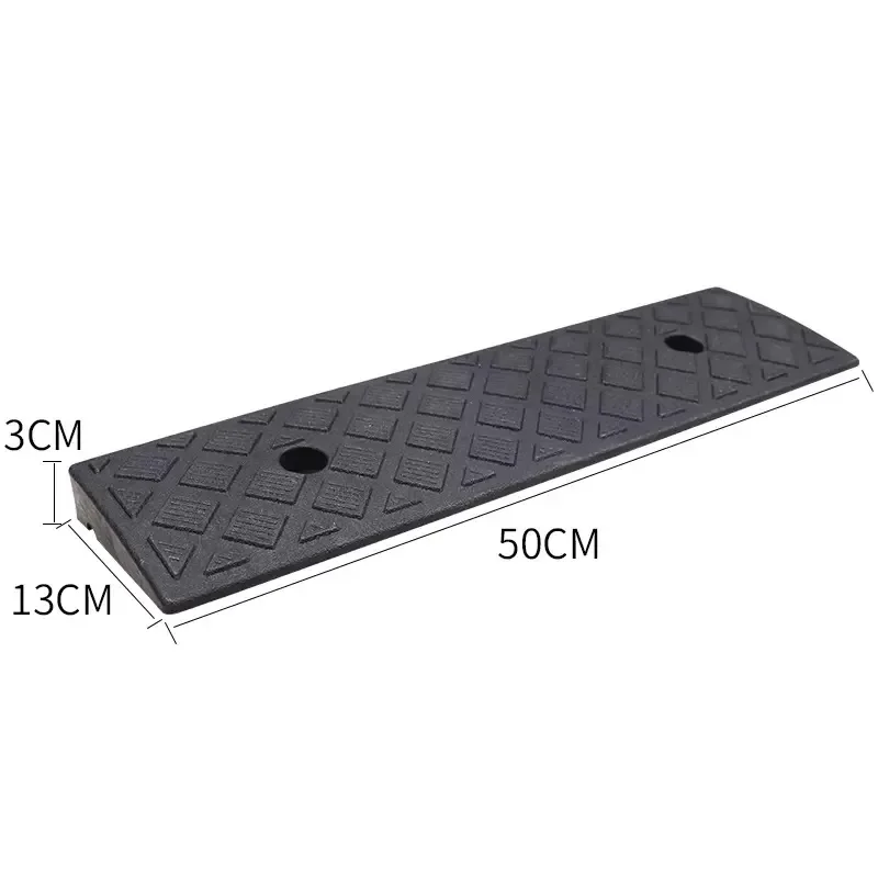 50*13*3cm Plastic PVC Road Slope Ramp Pad Portable Car Step Uphill Triangle Mat Curb Rubber