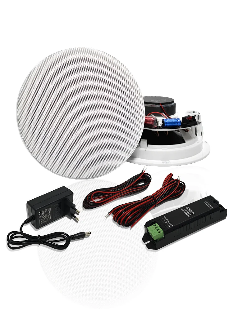2 Stuks 6.5 ''In Plafond Bluetooth Speakers 300W 2-Way Inbouw Luidsprekers Systeem Met Versterker Ontvanger voor Indoor Badkamer - afbeelding 2
